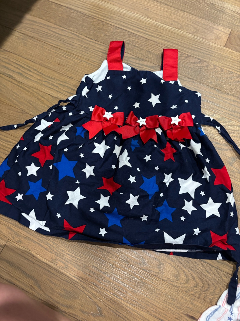 Jessica Ann Navy Star Print Skirted Bottoms with Red Bows